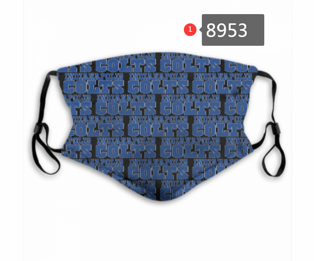 2020 NFL Indianapolis Colts #4 Dust mask with filter->nfl dust mask->Sports Accessory